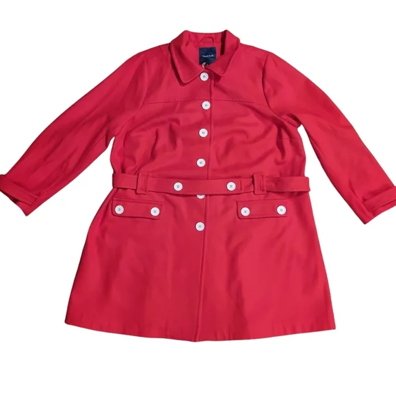 Modcloth Red Mod Belted Car Coat NWT - Picture 9 of 16